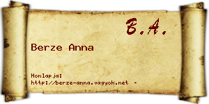 Berze Anna névjegykártya