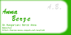 anna berze business card